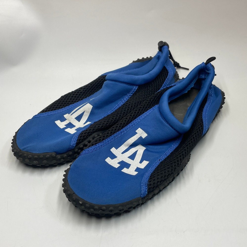 Los Angeles Dodgers Men's Large Water Shoes Blue Black LA Logo Aqua Socks